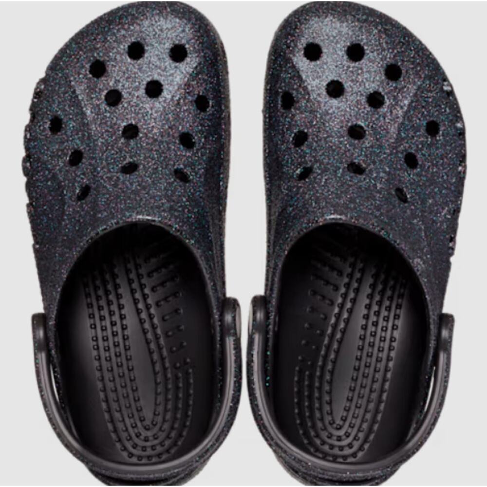 Crocs Unisex Black Baya Glitter Clogs Size M's 7 W's 9 - Picture 11 of 12